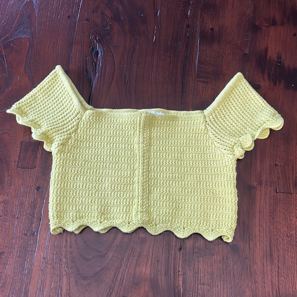 Zara Green Knit Women’s Crop Top size small